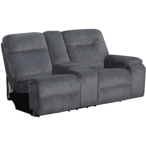 Teddy RAF Console Loveseat W/One Power Headrest & Footrest-Gray