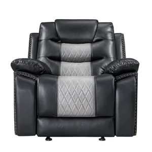 Nikko Glider Recliner W/Power Footrest-Black/Gray