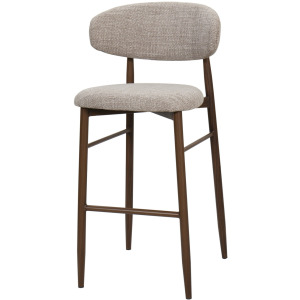 Royce Bar Chair W Walnut Metal Frame Toast(2 Per Carton)