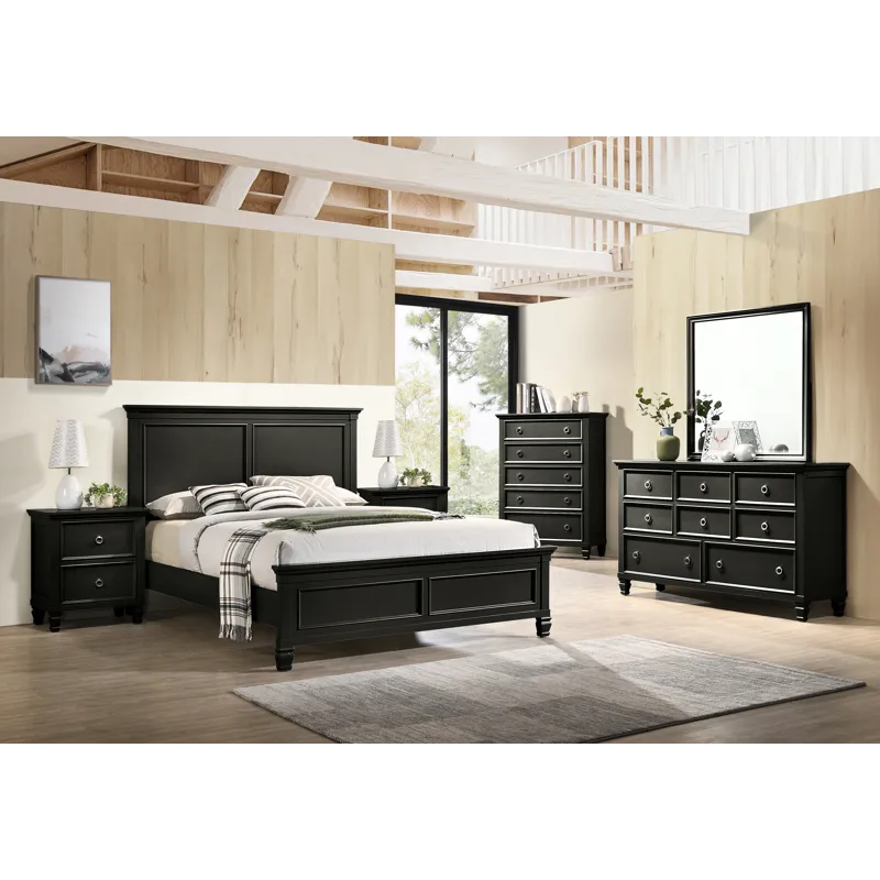Tamarack Black 6/0 Wk 6pcs B/Dresser/Mirror/Chest/2 Nightstands