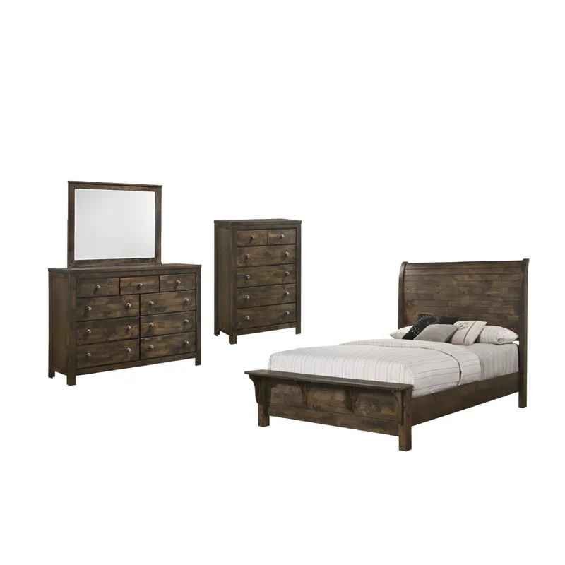 Blue Ridge 4pc Bed, R, R, H - King