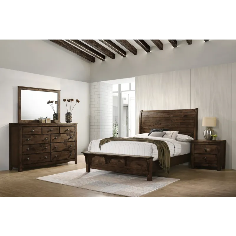 Blue Ridge 4pc Bed, R, R, S Rustic Gray - California King