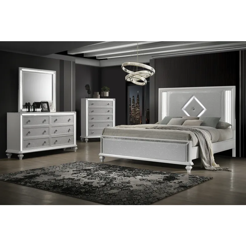Stardust 6/6 Ek 4pcs B/Dresser/Mirror/Chest