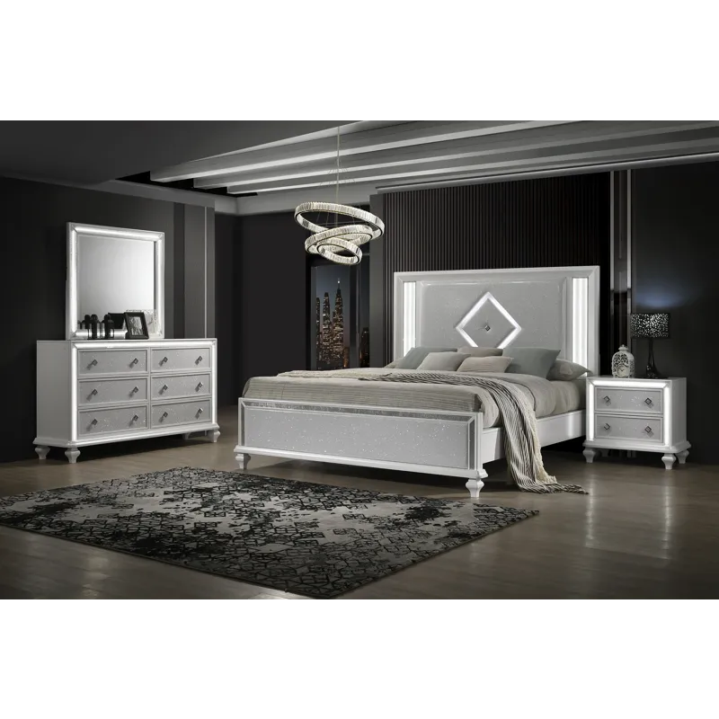 Stardust 6/0 Wk 4pcs B/Dresser/Mirror Nightstand