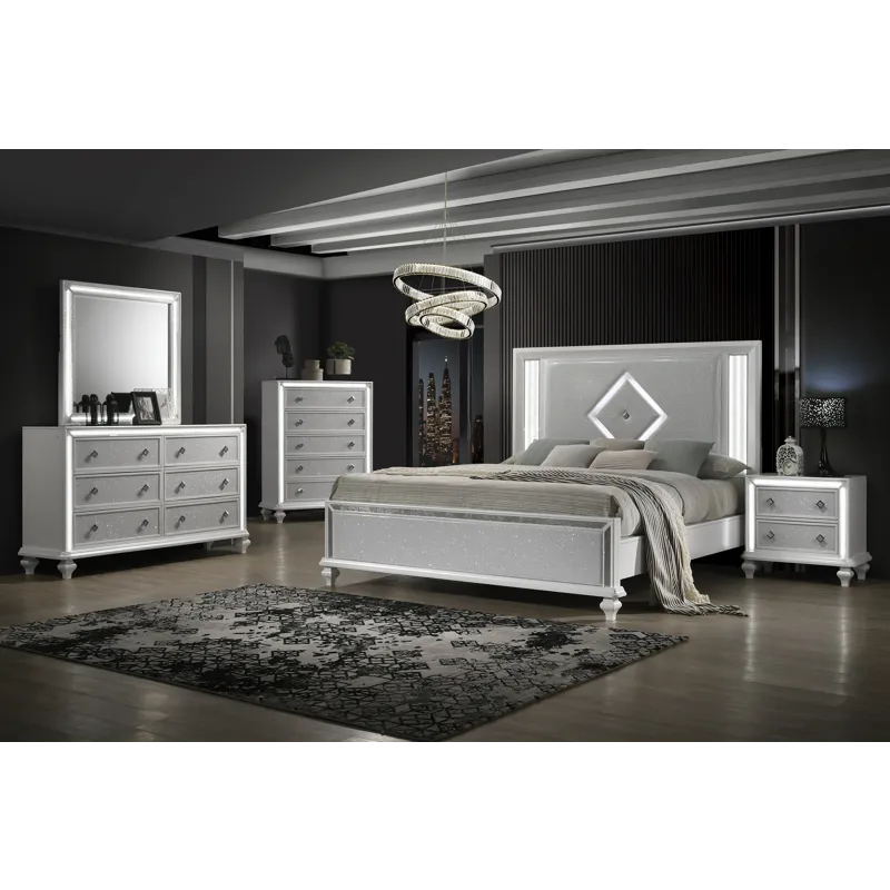 Stardust 6/0 Wk 5pcs B/Dresser/Mirror/Chest/Nightstand