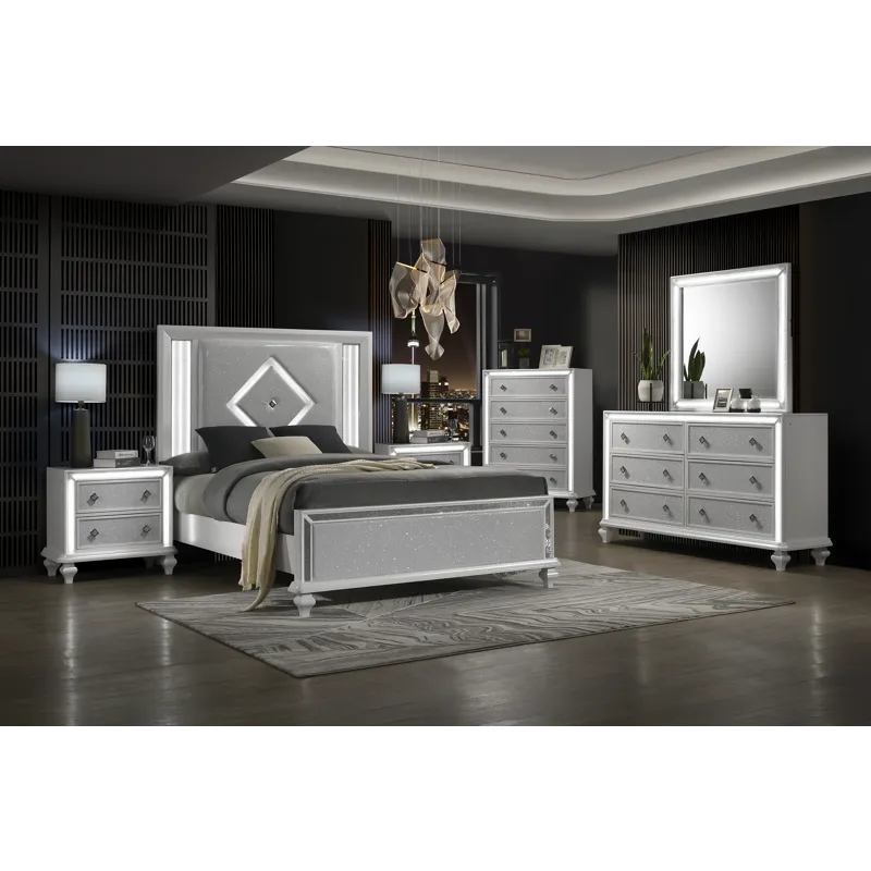 Stardust 5/0 Q 6pcs B/Dresser/Mirror/Chest/2 Nightstands