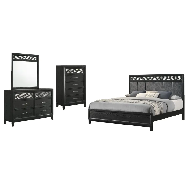 Obsidian 6/6 Ek 4pcs B/Dresser/Mirror/Chest