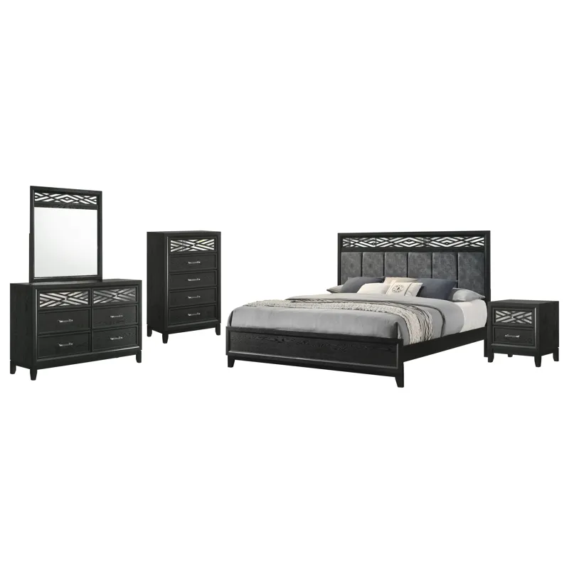 Obsidian 6/6 Ek 5pcs B/Dresser/Mirror/Chest/Nightstand