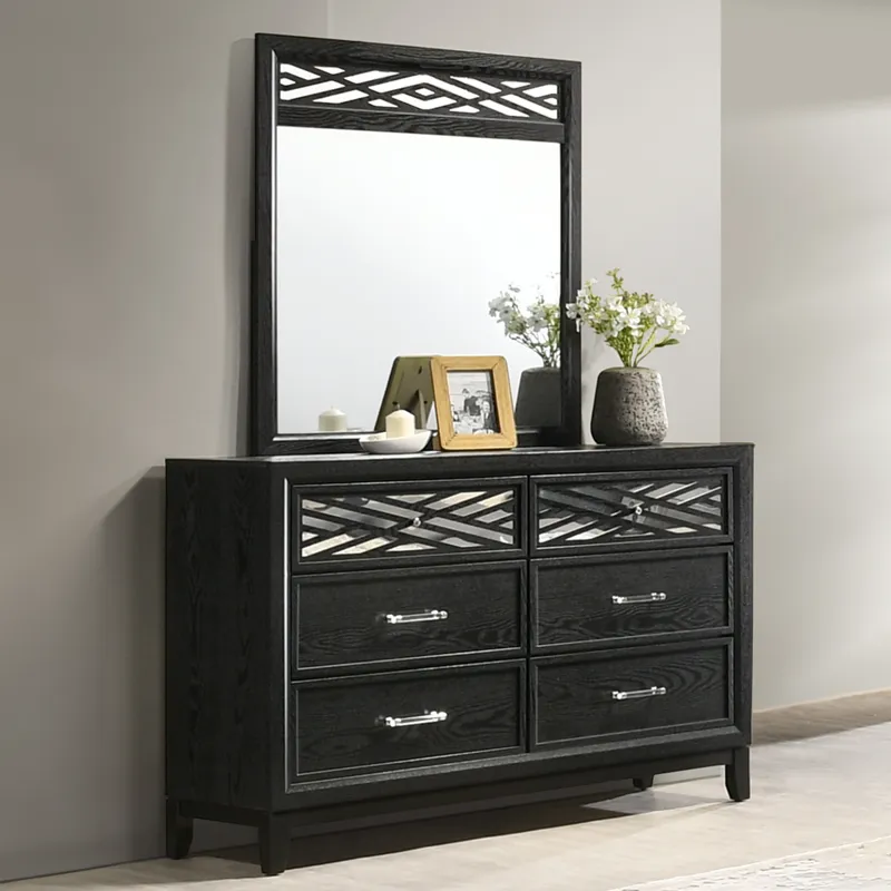Obsidian 2pc Dresser & Mirror Set