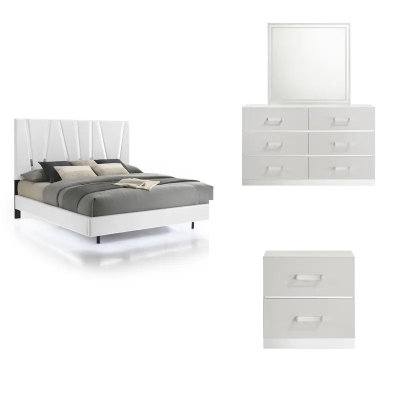 Europa 6/6 Ek 4pcs B/Dresser/Mirror/Nightstand