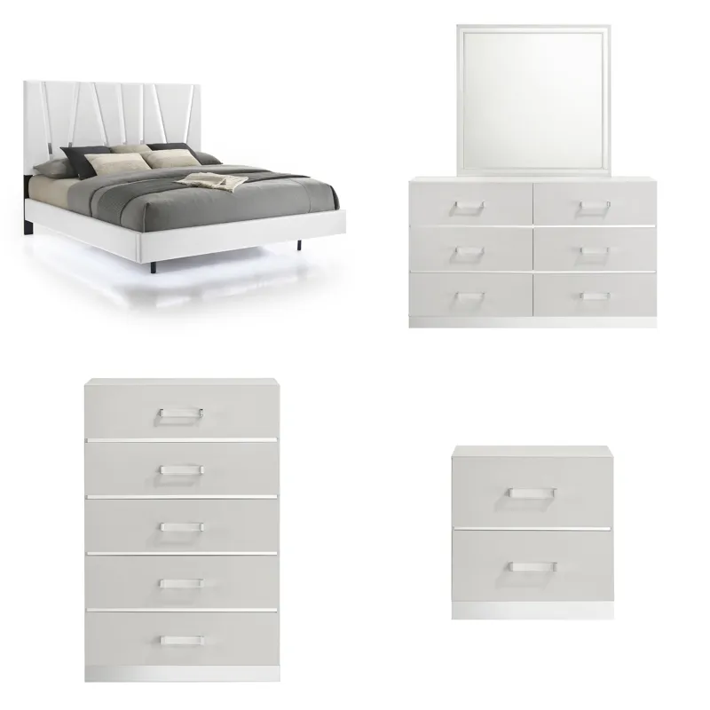 Europa 6/6 Ek 5pcs B/Dresser/Mirror/Chest/Nightstand