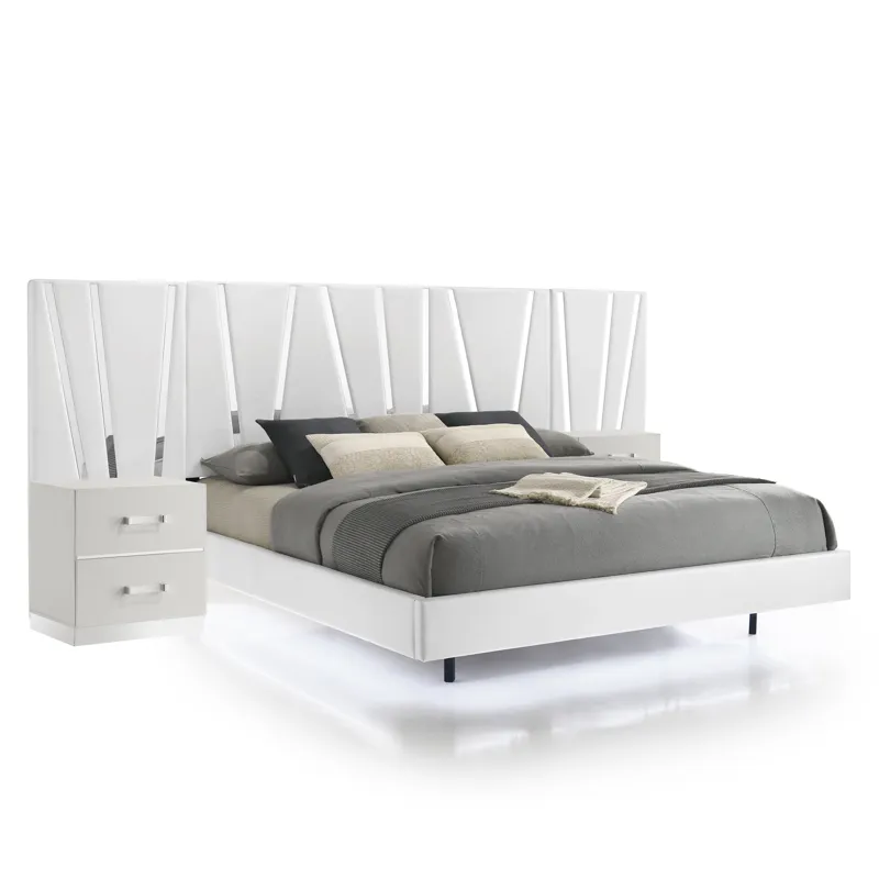 Europa Bed With 2 Nightstand & Panels - Queen