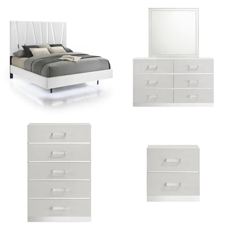 Europa 5/0 Q 5pcs B/Dresser/Mirror/Chest/Nightstand