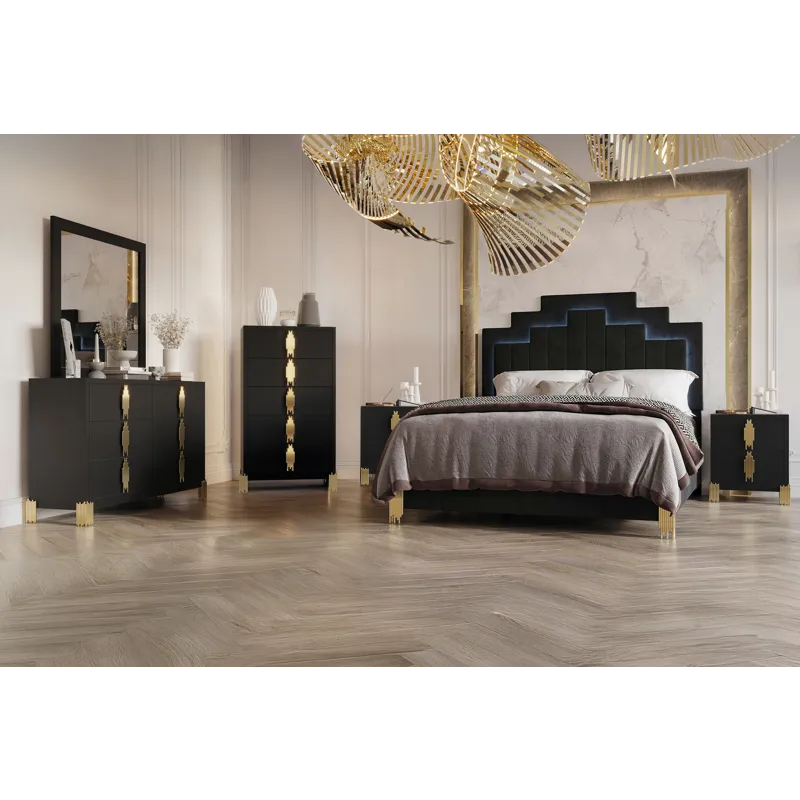 Empire 6/6 Ek 6pcs B/Dresser/Mirror/Chest/2 Nightstands