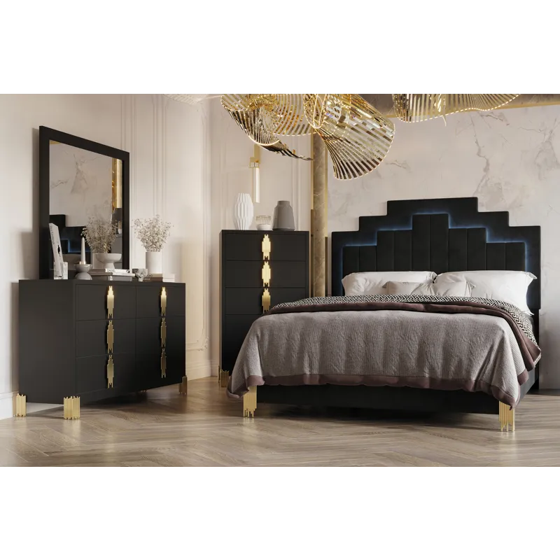 Empire 5/0 Q 4pcs B/Dresser/Mirror Chest