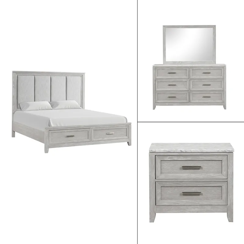 Fiona 4 PC Set-Bed, Resser, Mirror Nighstand - King