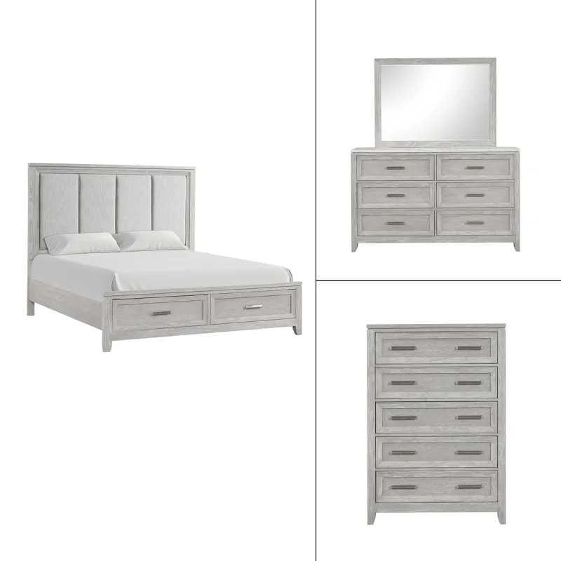 Fiona 4 PC Set-Bed, Dresser, Mirror, Chest - California King