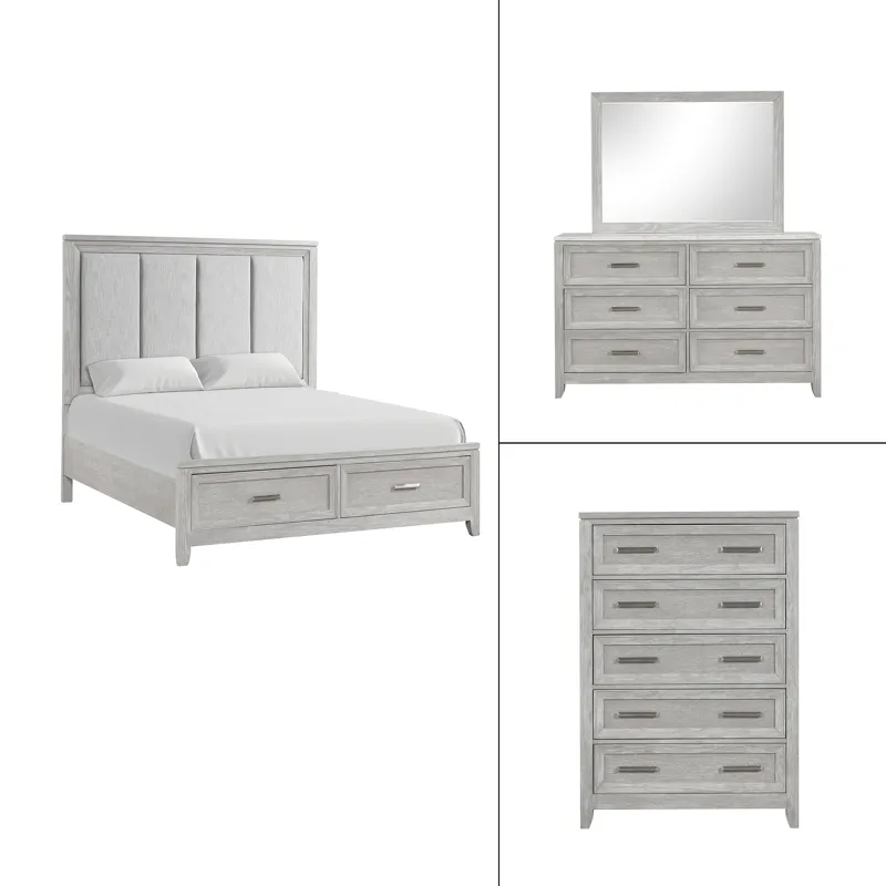 Fiona 4 PC Set-Bed, Dresser, Mirror, Chest - Queen