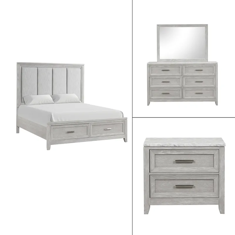Fiona 4 PC Set-Bed, Resser, Mirror Nighstand - Queen