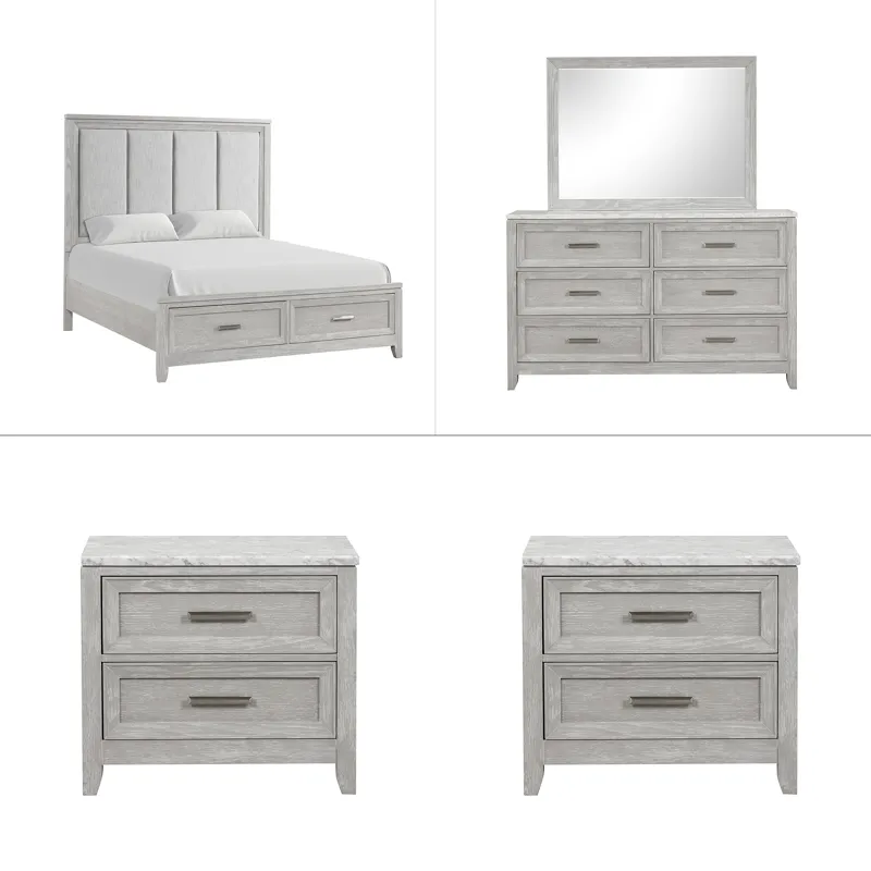Fiona 5 PC Set-Bed, Dresser, Mirror, 2 Nightstands - Queen