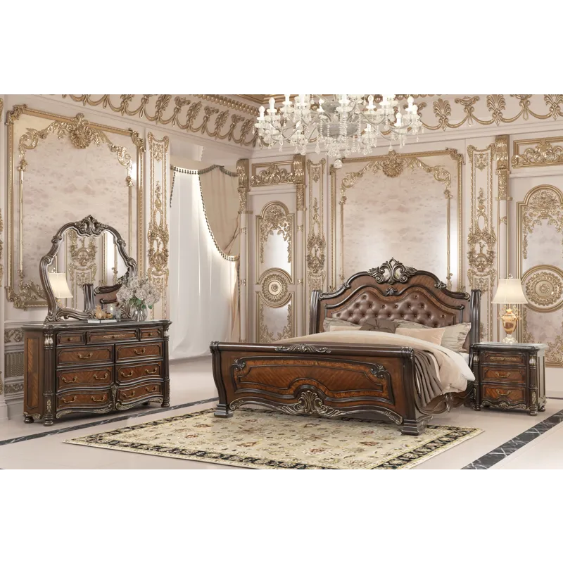 Bella Notte Padded Sleigh Bed Eastern 4pcs B/Dresser/ - King