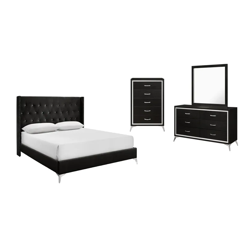 Huxley 6/6 Ek 4pcs B/Dresser/Mirror/Chest