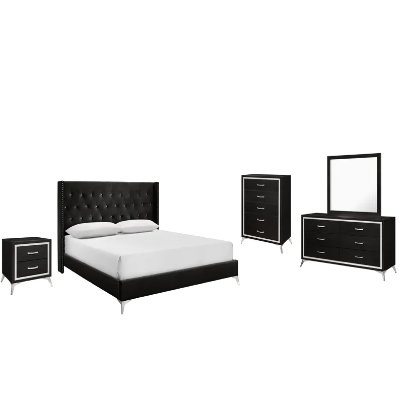 Huxley 6/6 Ek 5pcs B/Dresser/Mirror/Chest/Nightstand