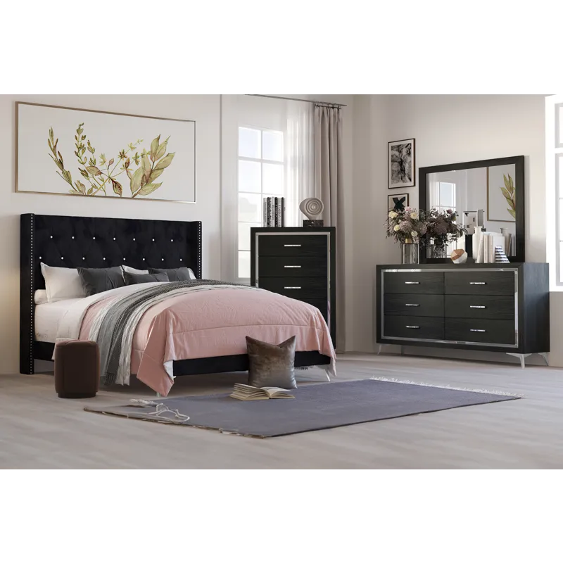 Huxley 5/0 Q 4pcs B/Dresser/Mirror Chest