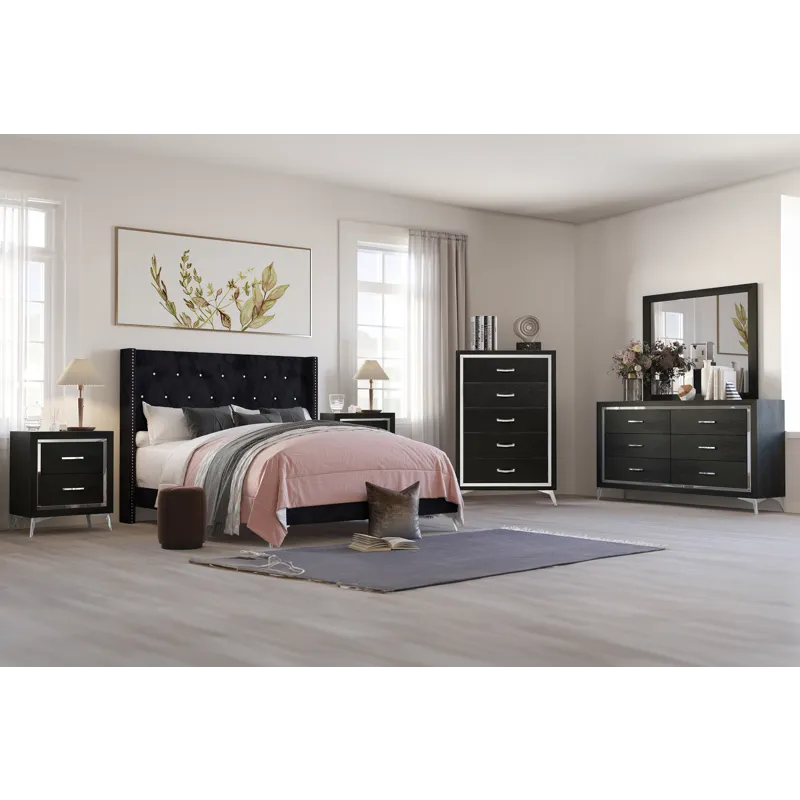 Huxley 5/0 Q 6pcs B/Dresser/Mirror/Chest/2 Nightstands