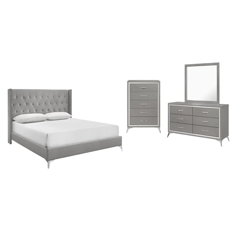 Huxley 6/6 Ek 4pcs B/Dresser/Mirror/Chest