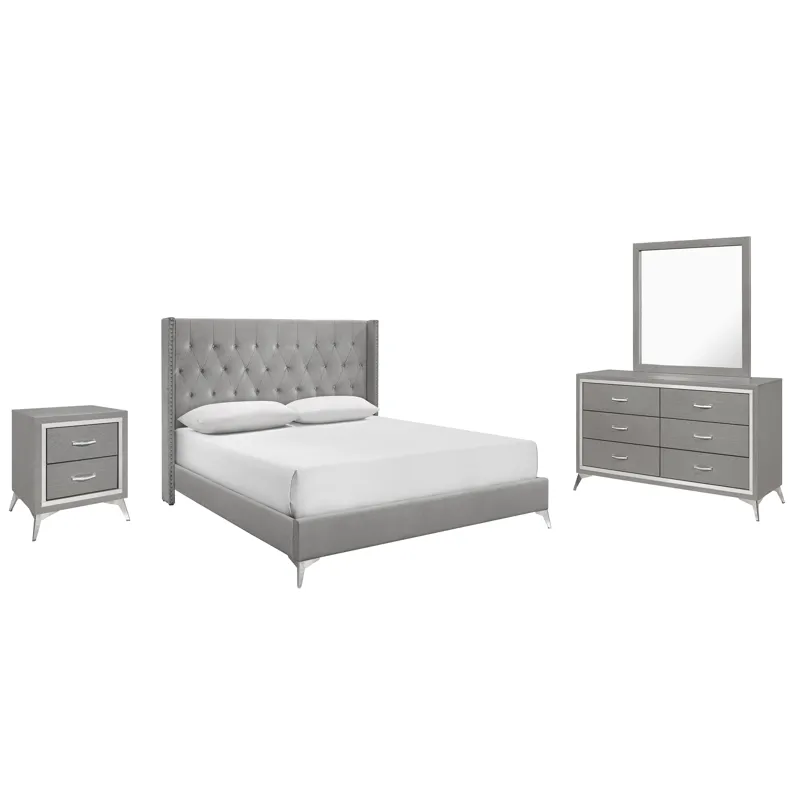 Huxley 6/6e K 4pcs B/Dresser/Mirror/Nightstand
