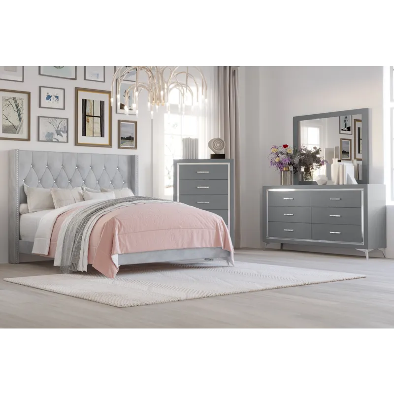 Huxley 6/0 Wk 4pcs B/Dresser/Mirror Chest