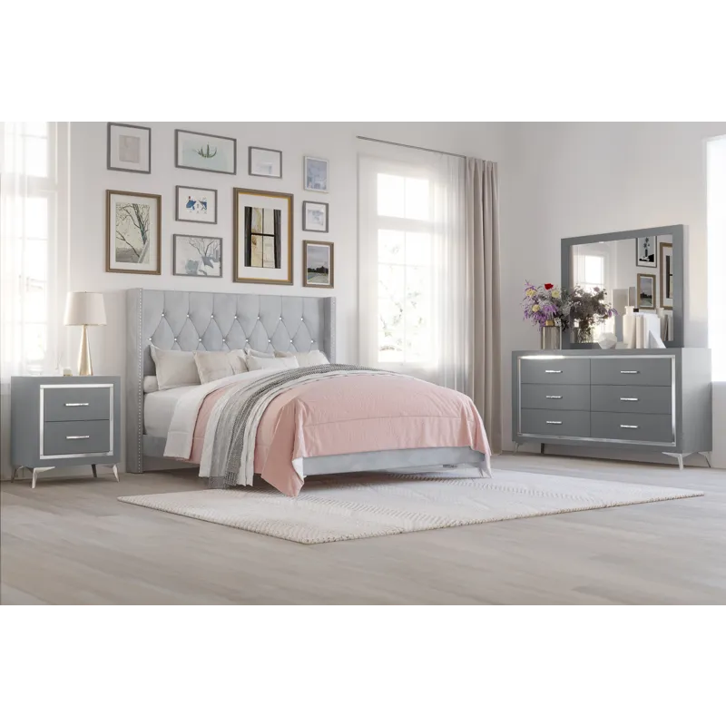 Huxley 5/0 Q 4pcs B/Dresser/Mirror Nightstand