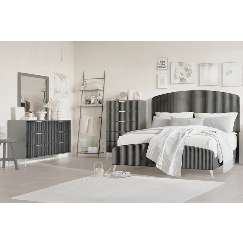 Kailani Gray 6/6 Ek 4pcs B/Dresser/Mirror/Chest