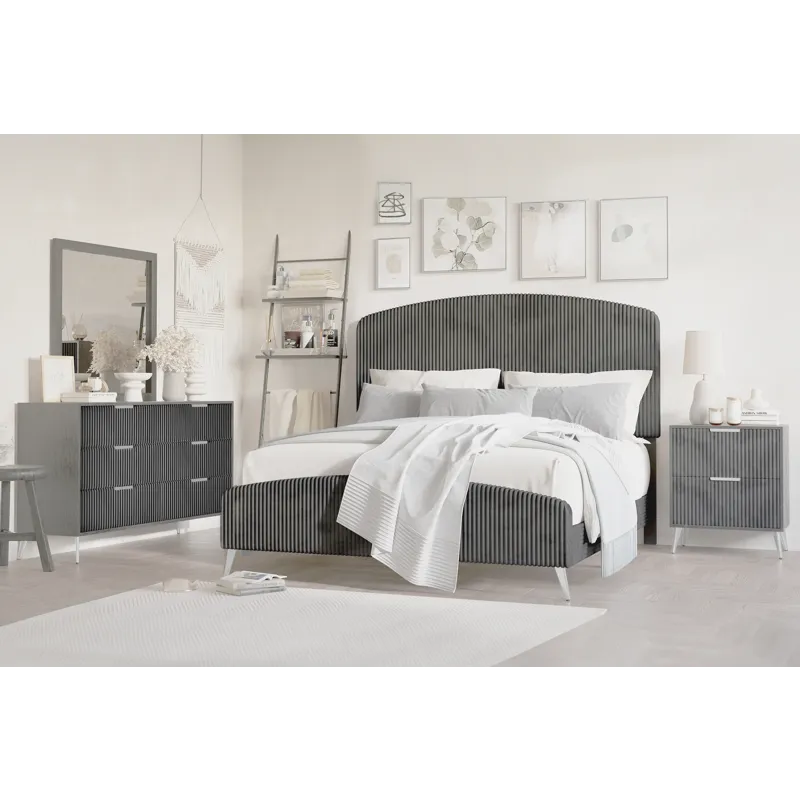 Kailani Gray 6/0 Wk 4pcs B/Dresser/Mirror Nightstand