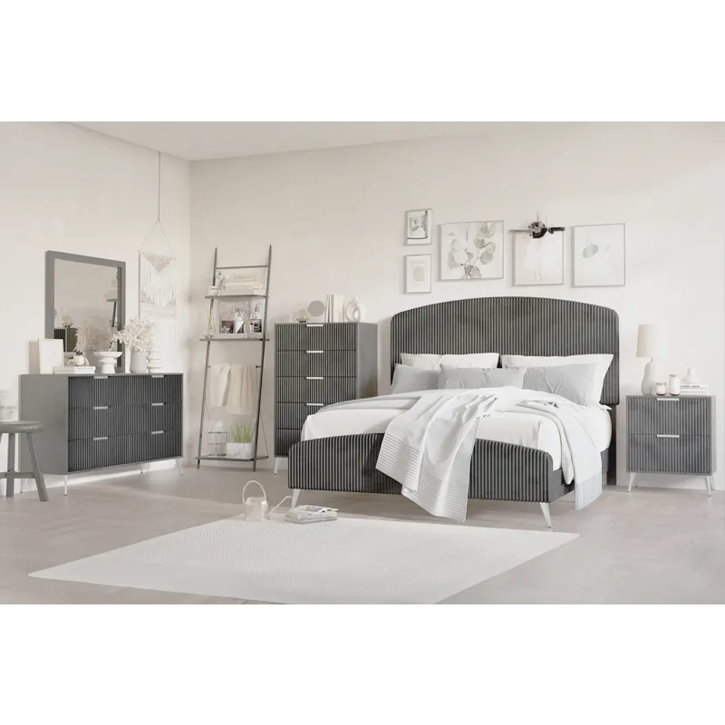 Kailani Gray 6/0 Wk 6pcs B/Dresser/Mirror/Chest/2 Nightstands