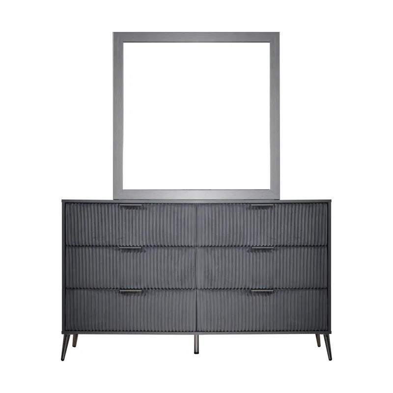 Kailani-2pc Dresser & Mirror Set Gray