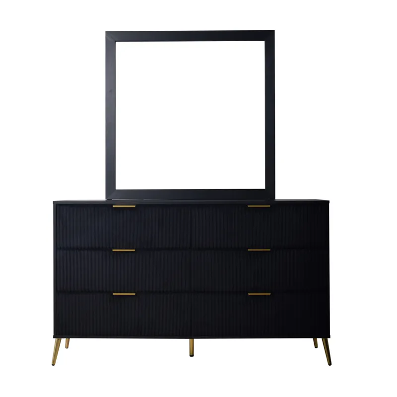 Kailani-2pc Dresser & Mirror Set Black