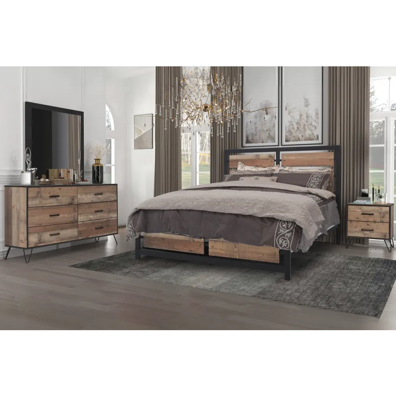 Elk River 5/0 Q 4pcs B/Dresser/Mirror Nightstand