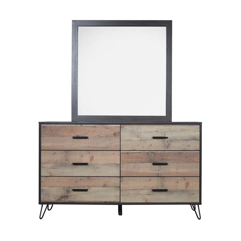 Elk River 2pc Dresser & Mirror Set Rustic White