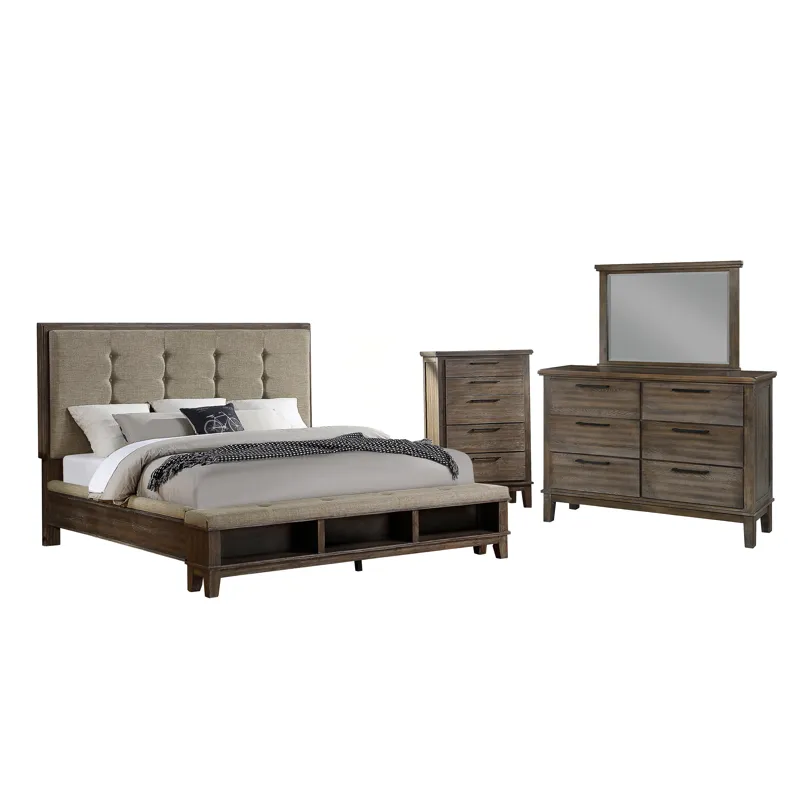 Cagney 4pc Bed, R, R, H-Vintage - King