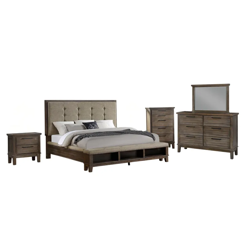 Cagney 5pc Bed, R, R, S, H Vintage - King