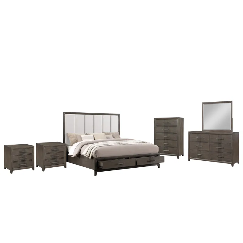 Landon 6/6 Ek 6pcs B/Dresser/Mirror/Chest/2 Nightstands