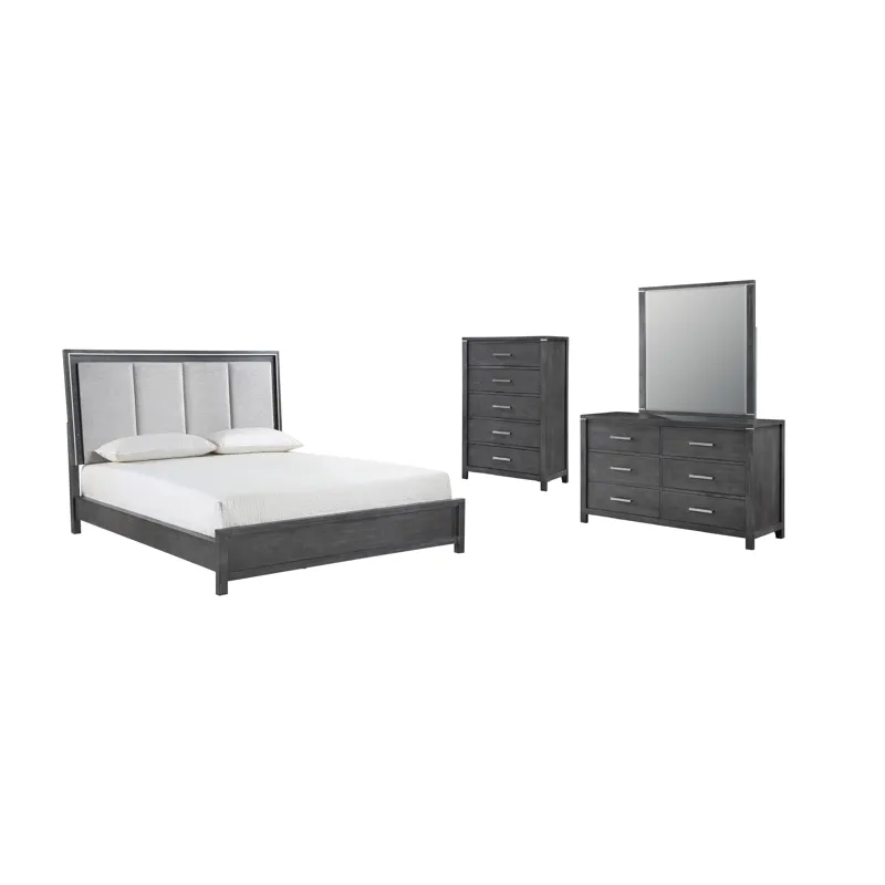 Odessa 6/6 Ek 4pcs B/Dresser/Mirror/Chest