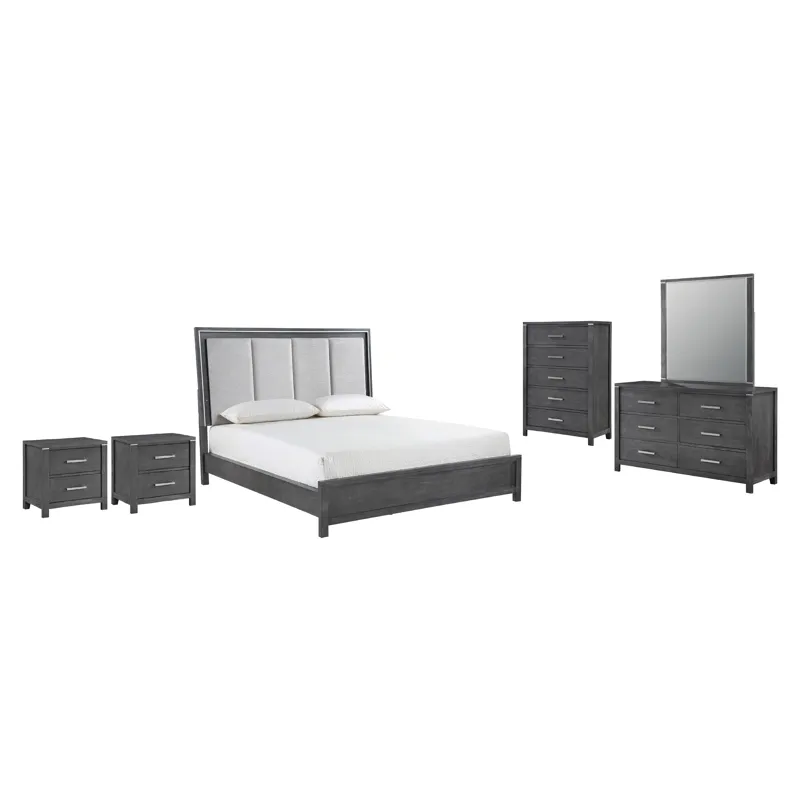 Odessa 6/6 Ek 6pcs B/Dresser/Mirror/Chest/2 Nightstands