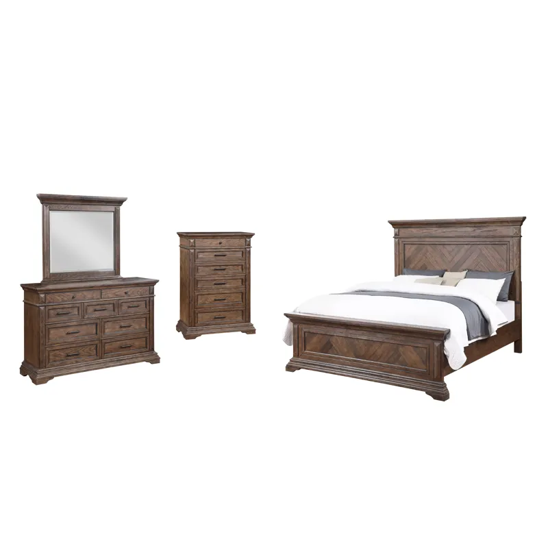 Mar Vista 4pc Bed, R, R, H-Walnut - King