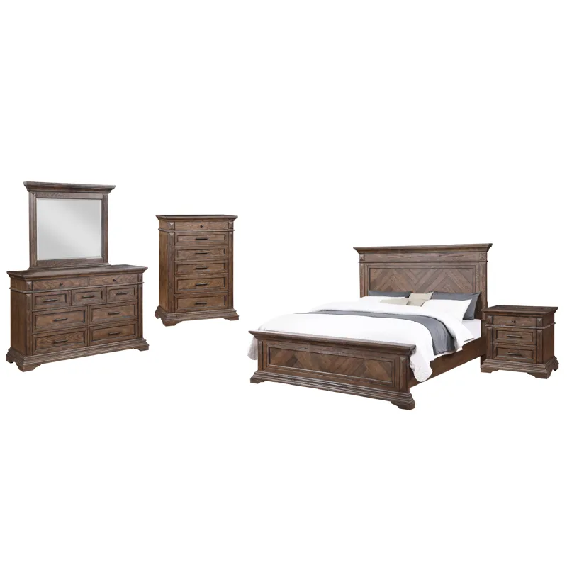 Mar Vista 5pc Bed, R, R, S, H-Walnut - King