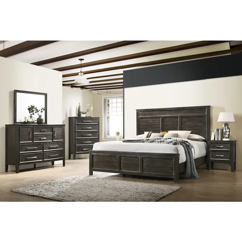 Andover 5pc Bed, R, R, S, H-Nutmeg - King