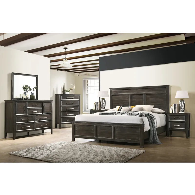 Andover 6/0 Wk 6pcs B/Dresser/Mirror/Chest/2 Nightstands Nutmeg
