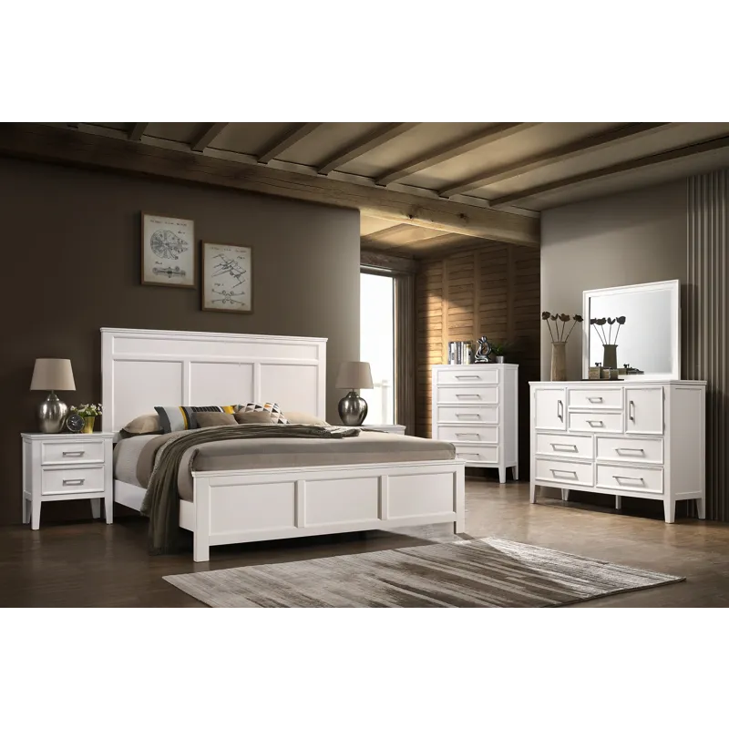 Andover White 5/0 Q 6pcs B/Dresser/Mirror/Chest/2 Nightstands